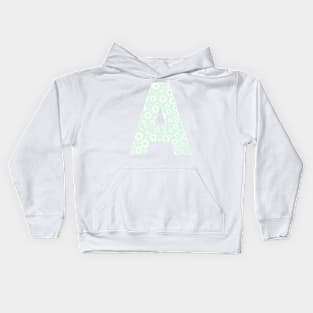 Letter A Daisy Mint Design Kids Hoodie